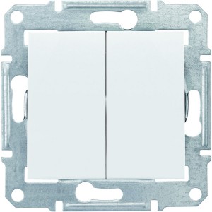 Проходной выключатель 2-клавишный белый SEDNA SDN0600121